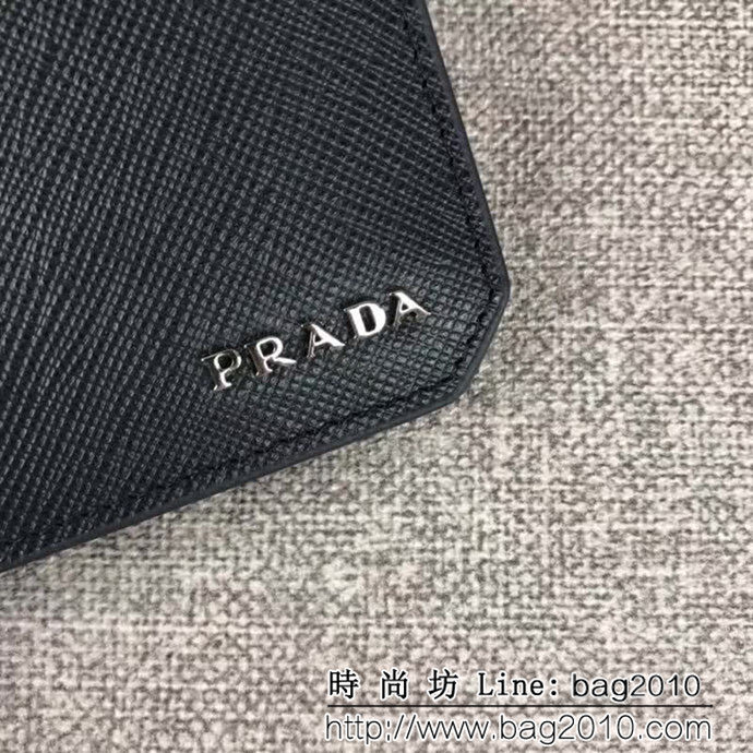PRADA普拉達 官網同步 經典爆款 十字紋牛皮 男士短款錢夾 2M0513 DD1855